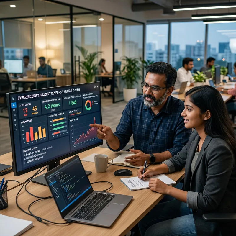 Actionable Reports - Professional reviewing security dashboard